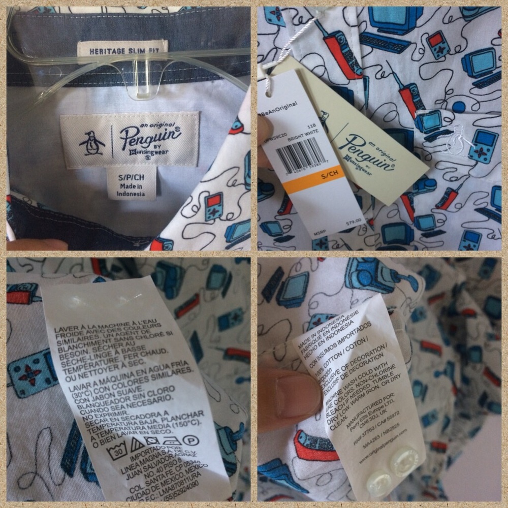 Men’s Original Penguin Slim Fit Gamer motif shirt - Picture 8 of 8